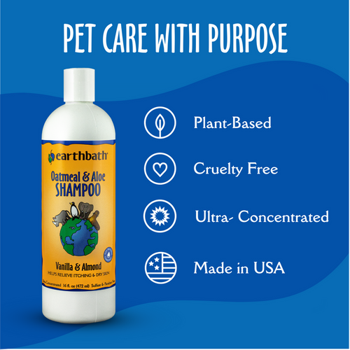 Earthbath Vanilla & Almond Oatmeal & Aloe Shampoo for Dogs and Cats (128 oz.)