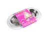 Messy Mutts Double Silicone Cat Feeder with Stainless Saucer Shaped Bowl (Warm Grey)