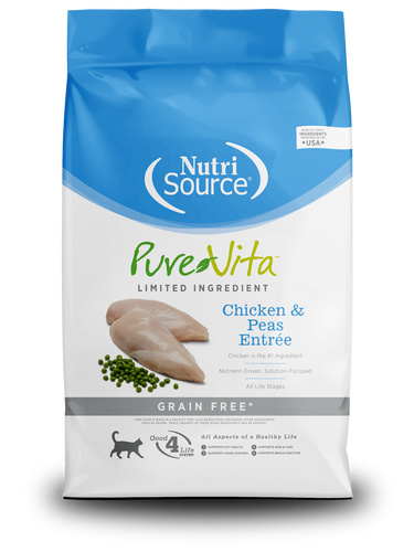 NutriSource® PureVita™ Grain Free Chicken & Peas Entrée Limited Ingredient Cat Food (6.6 lbs)