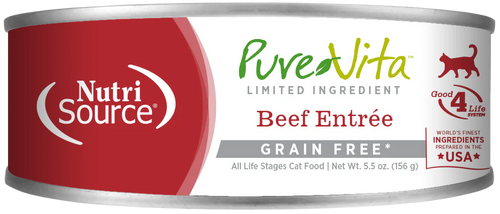 NutriSource® PureVita™ Beef Entrée Limited Ingredient Wet Cat Food (5.5 oz)